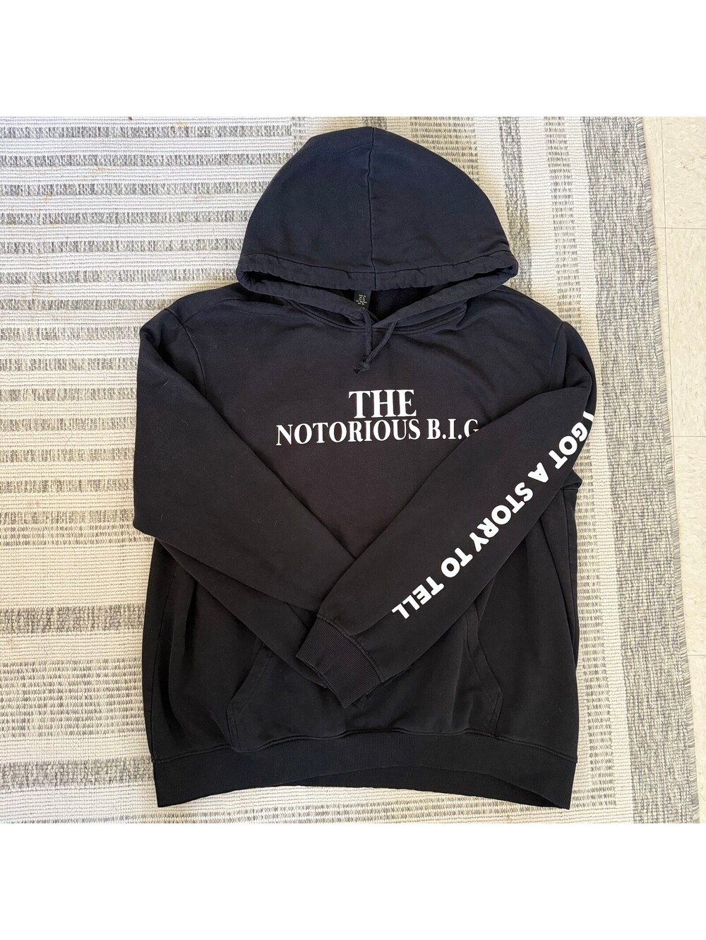 H&M The Notorious B.I.G. Biggie Smalls Hoodie XL Oversized Hip Hop Black